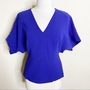 Judith & Charles Violet Peplum Blouse V-Neck 4